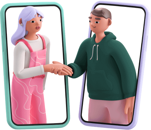 Psicóloga y paciente dándose la mano